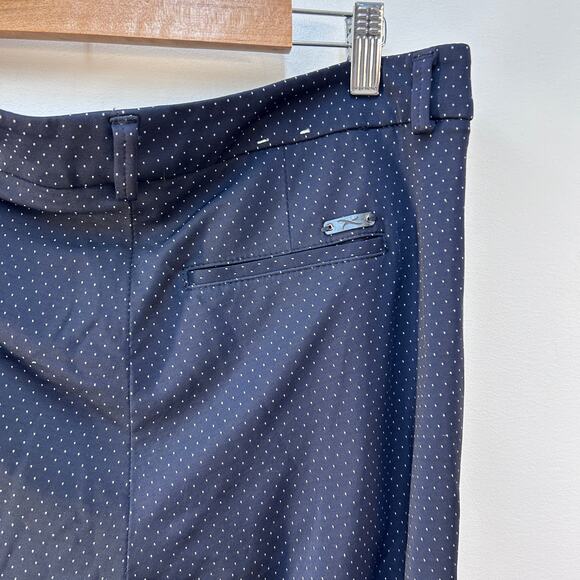 Brax Maron Trouser Pants Women's 42 US 12 Navy Dot Career Wear to Work Travel - Picture 4 of 7